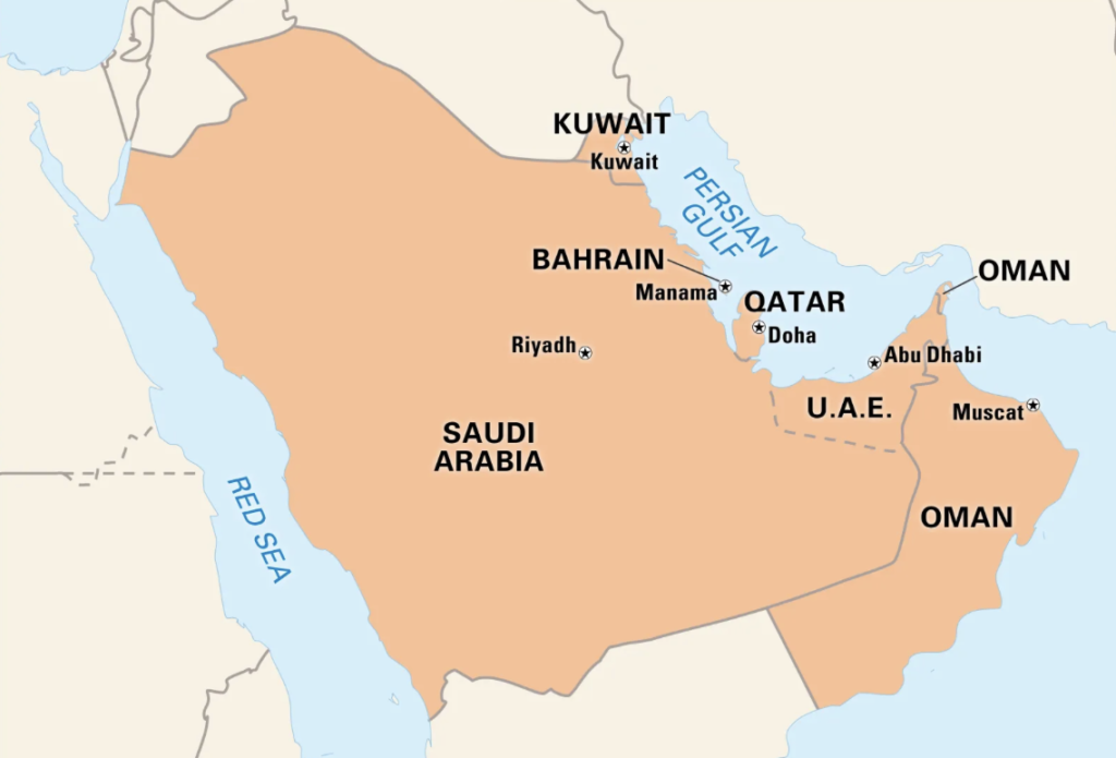 【アラビア語圏、イスラム圏を含んだ中東エリア】Image credit: “Location map for Middle East (Greater Middle East)” Wikimedia Commons, CC.0